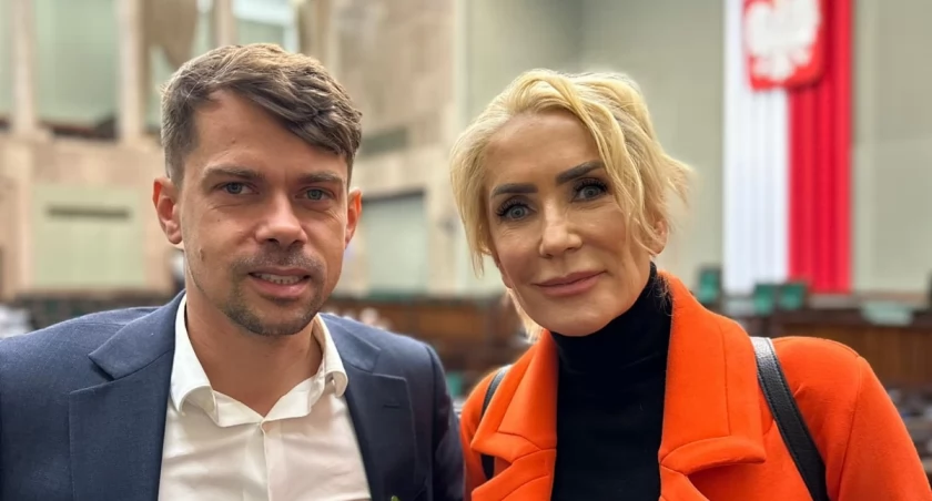 Iwona Krawczyk (KO) z Michałem Kołodziejczakiem (Agrounia, KO) fot. FB Iwona Krawczyk