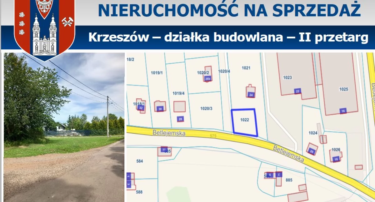 Z urzędów, Nieruchomość sprzedaż Krzeszów działka budowlana przetarg - zdjęcie, fotografia