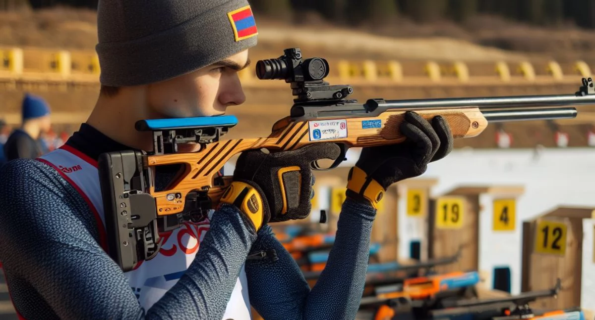 Biathlon, biegi narciarskie, Mistrzostwa biathlonie sprinty - zdjęcie, fotografia