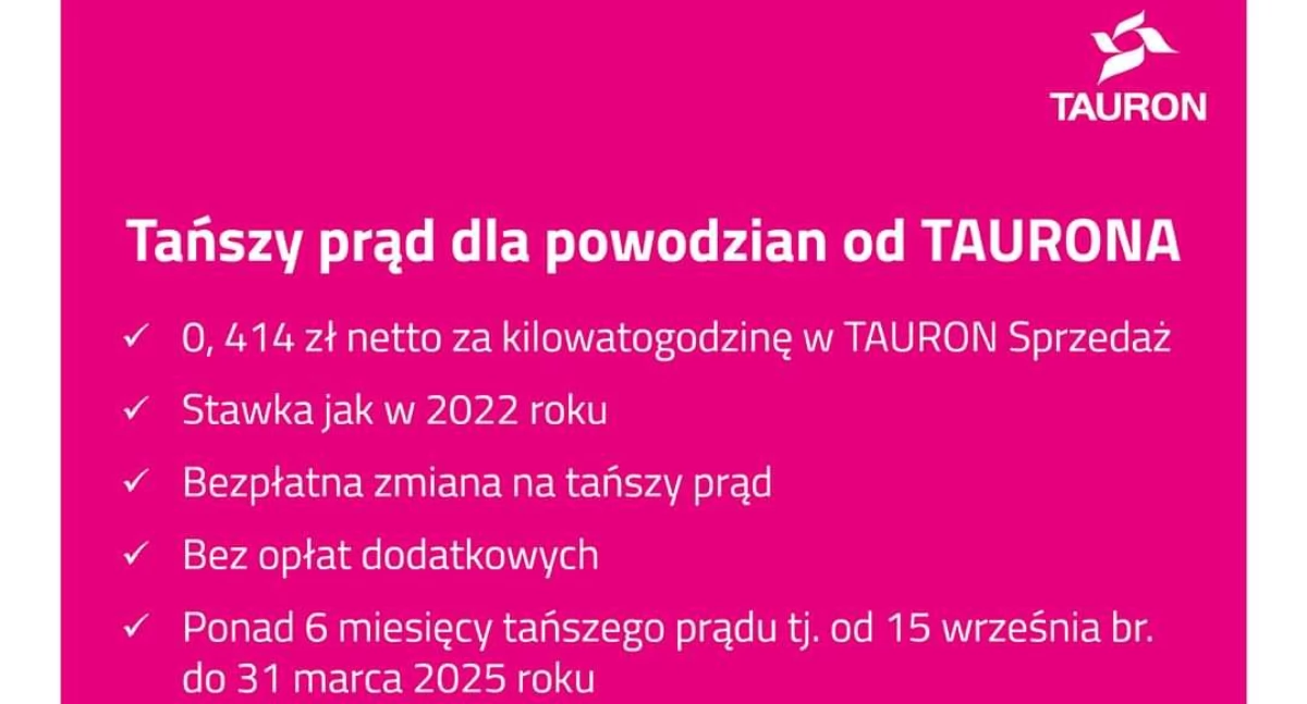 Powiat, Tańszy prąd powodzian - zdjęcie, fotografia