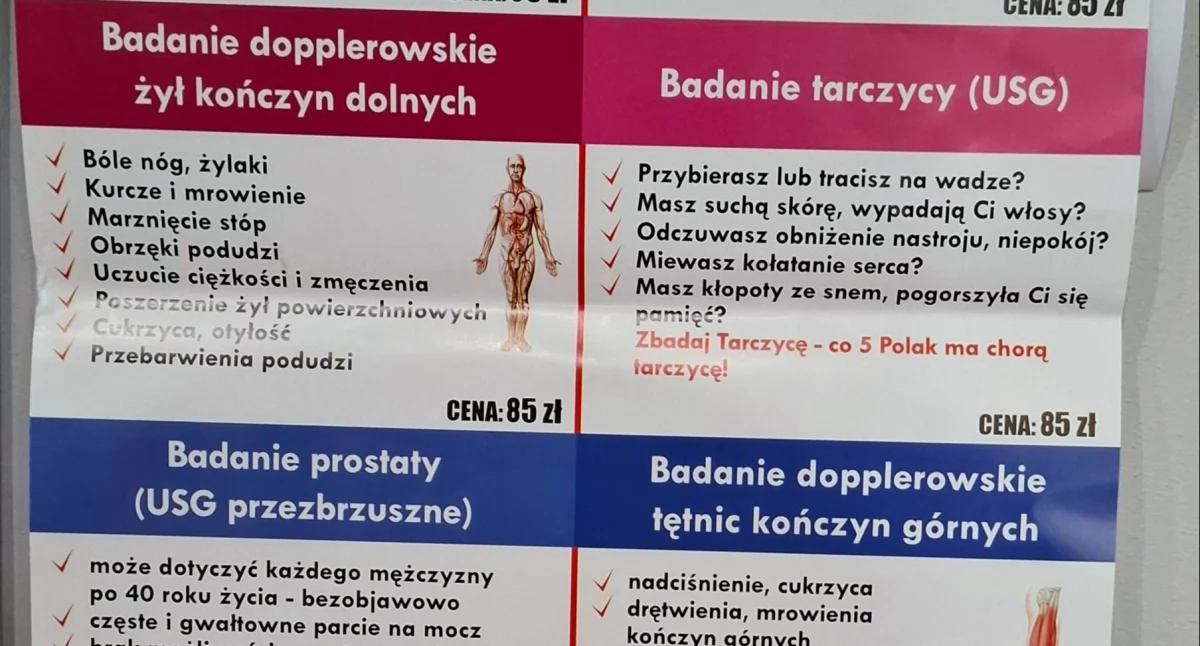 Zdrowie, Badania przesiewowe Tętnice Żyły Tarczyca Stawy - zdjęcie, fotografia