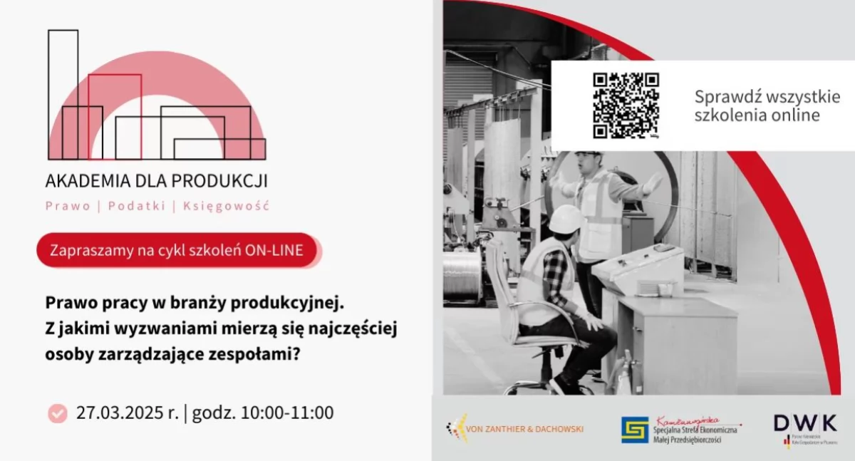 Z urzędów, Webinar prawo pracy branży produkcyjnej - zdjęcie, fotografia