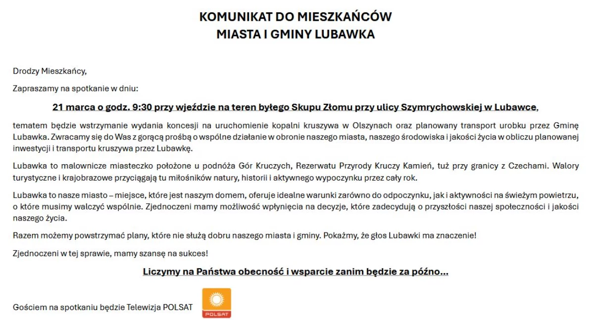 Powiat, Spotkanie sprawie kopalni Olszynach - zdjęcie, fotografia
