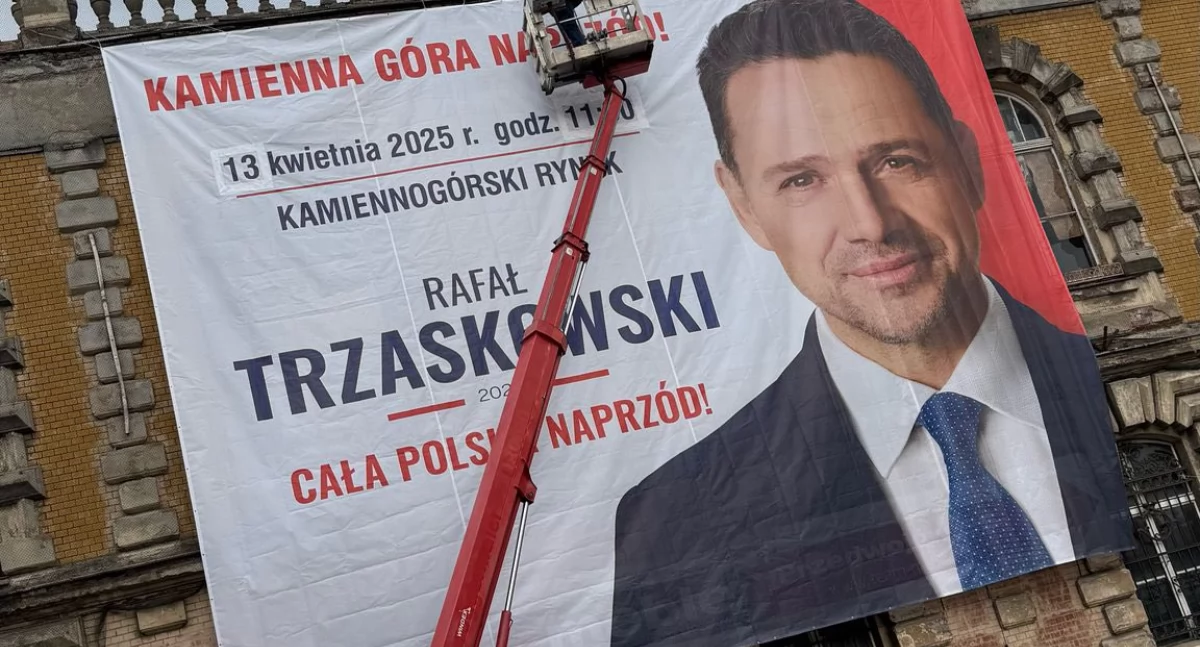 Wybory, polityka, Takiego baneru dawno Kamiennej Górze było - zdjęcie, fotografia