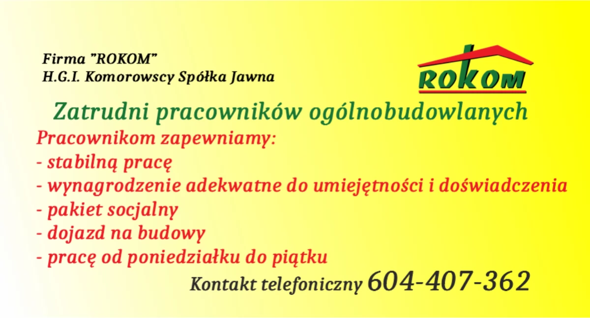 Współpraca, Oferta pracy pracownicy ogólnobudowlani - zdjęcie, fotografia