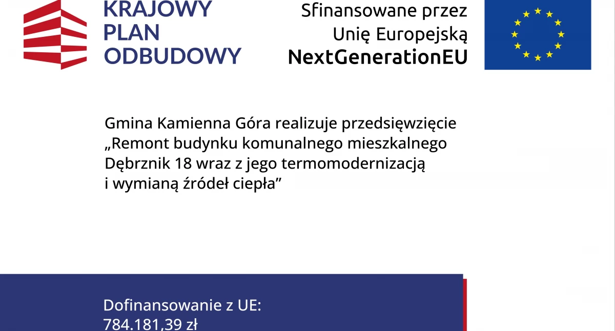 Z urzędów, Remont budynku komunalnego mieszkalnego Dębrznik termomodernizacją wymianą źródeł ciepła - zdjęcie, fotografia