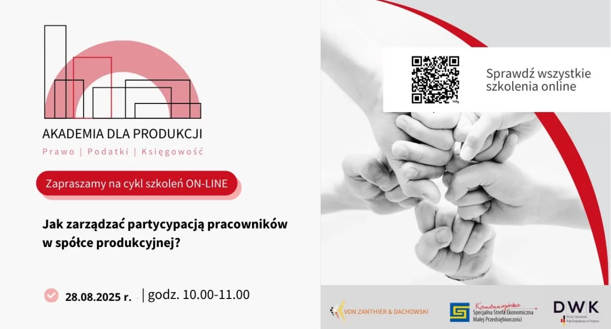 Z urzędów, zarządzać partycypacją pracowników spółce produkcyjnej webinar - zdjęcie, fotografia