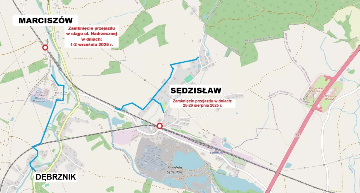 Ostrzeżenia, Zamkną tylko przejazd głównej drodze - zdjęcie, fotografia