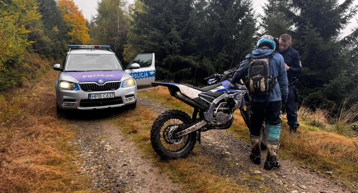 Policja, Kolejni crossowcy ukarani lasach powiatu kamiennogórskiego - zdjęcie, fotografia