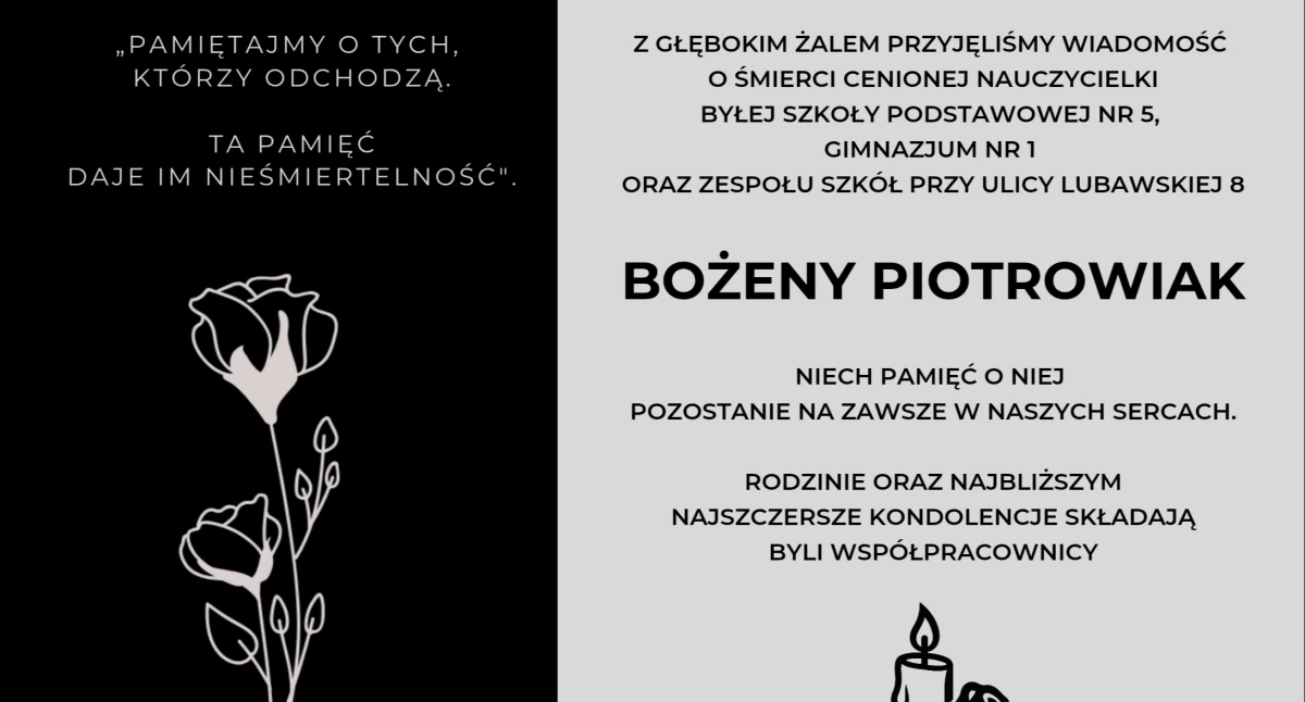 Pożegnania, Pożegnanie Bożena Piotrowiak - zdjęcie, fotografia