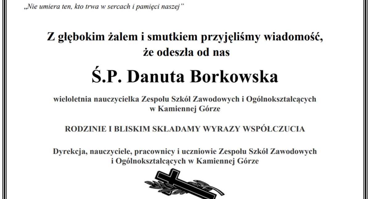 Pożegnania, Pożegnanie Danuta Borkowska - zdjęcie, fotografia