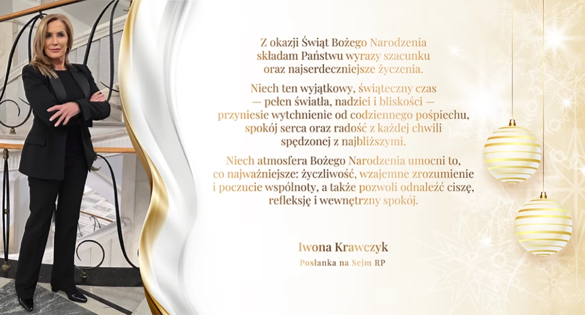 Życzenia, Życzenia poseł Iwona Krawczyk - zdjęcie, fotografia