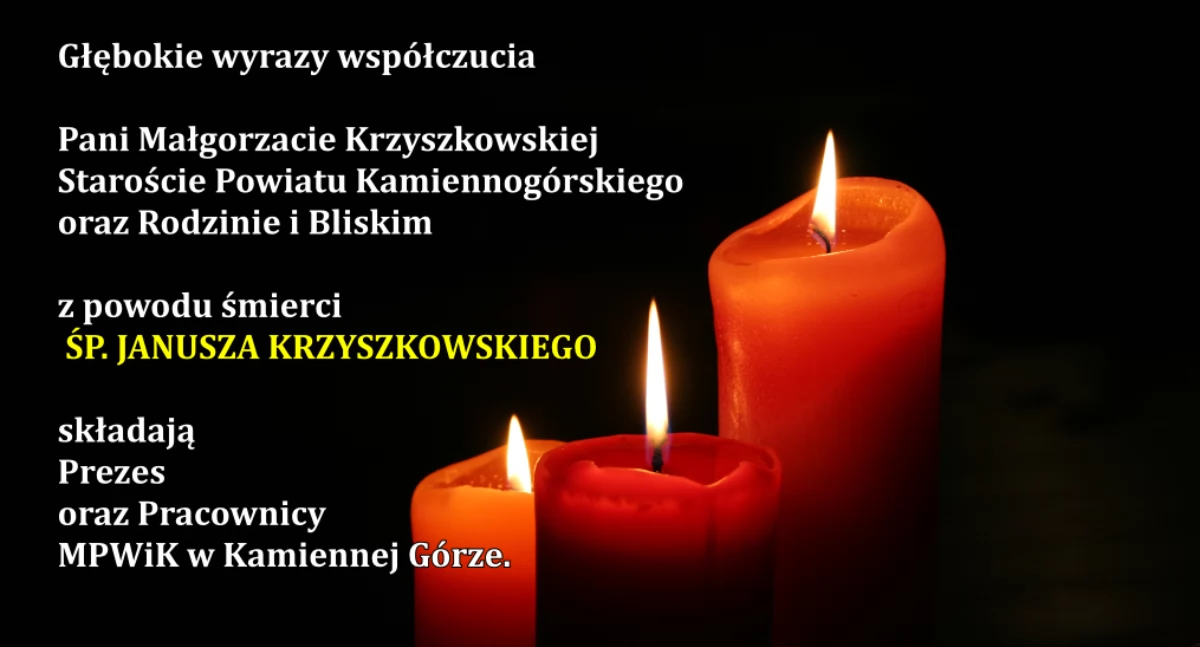 Pożegnania, Kondolencje Janusz Krzyszkowski - zdjęcie, fotografia
