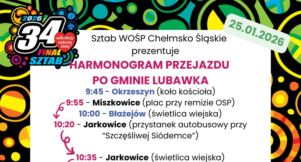 Inne wydarzenia kulturalne, WOŚP przejedzie przez gminę Lubawka - zdjęcie, fotografia