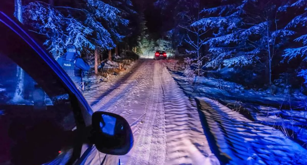 Policja, Nocne poszukiwania latka - zdjęcie, fotografia