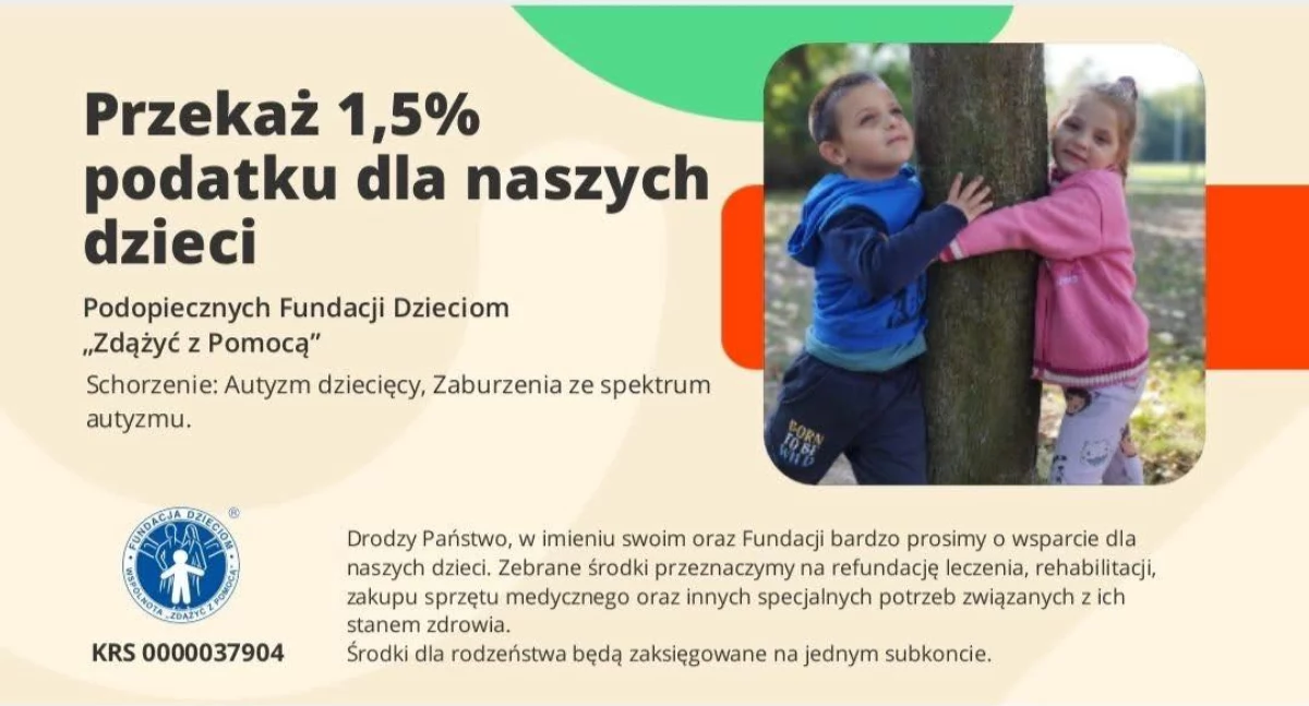 1,5%, podatku Michałka Bednarskich - zdjęcie, fotografia