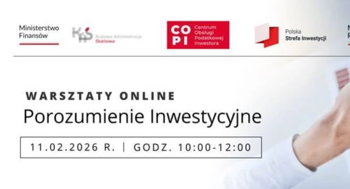 Z urzędów, Porozumienie Inwestycyjne warsztaty online - zdjęcie, fotografia