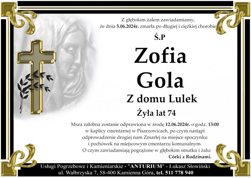 Zofia Gola z domu Lulek