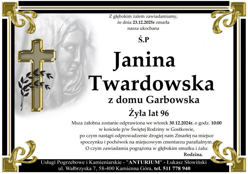 Janina Twardowska z domu Garbowska