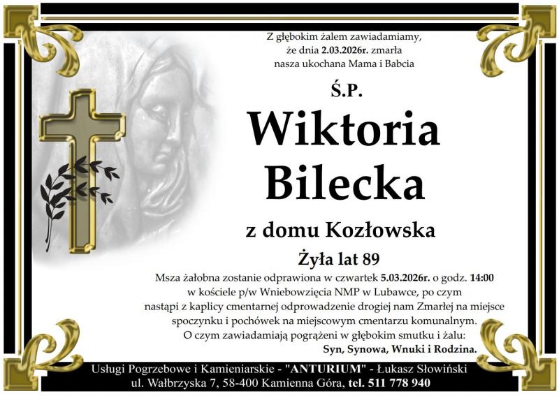 Wiktoria Bilecka z domu Kozłowska
