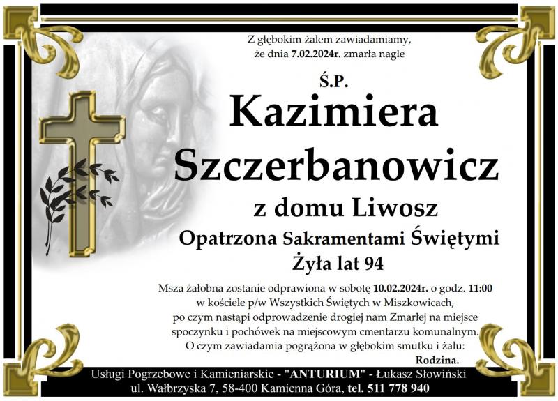 Kazimiera Szczerbanowicz z domu Liwosz