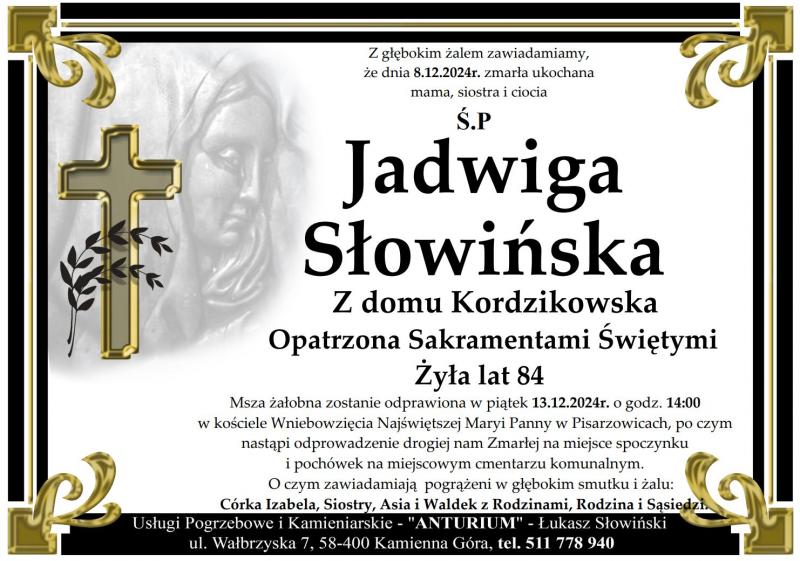 Jadwiga Słowińska z domu Kordzikowska