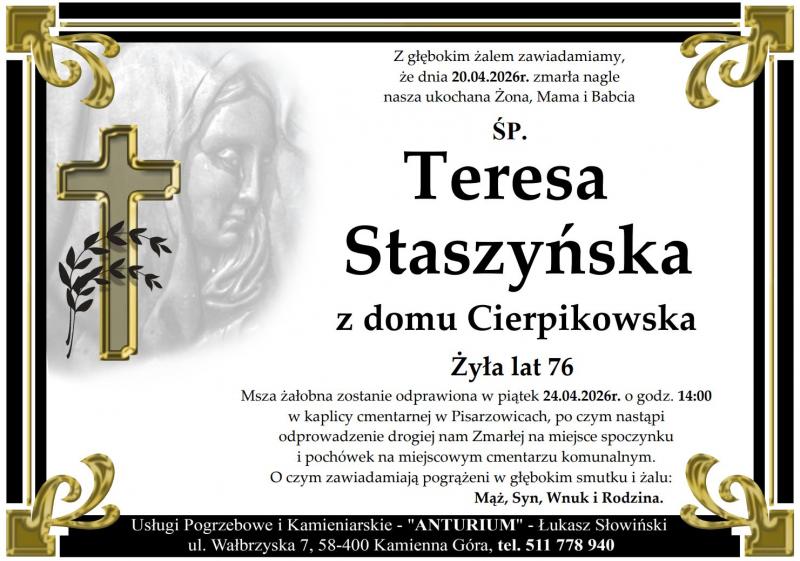 Teresa Staszyńska z domu Cierpikowska